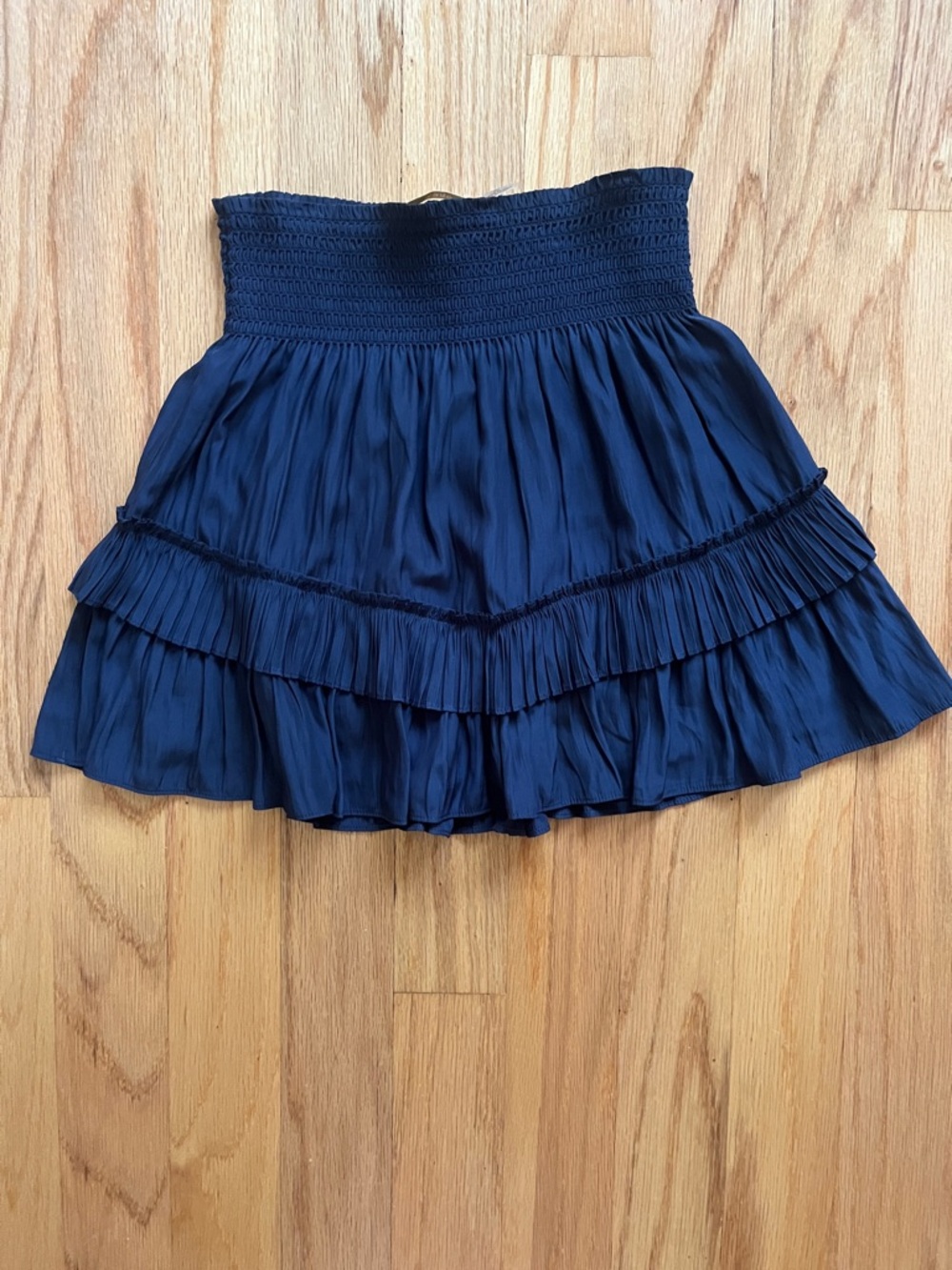 Ramy Brook Smocked Silk Skirt